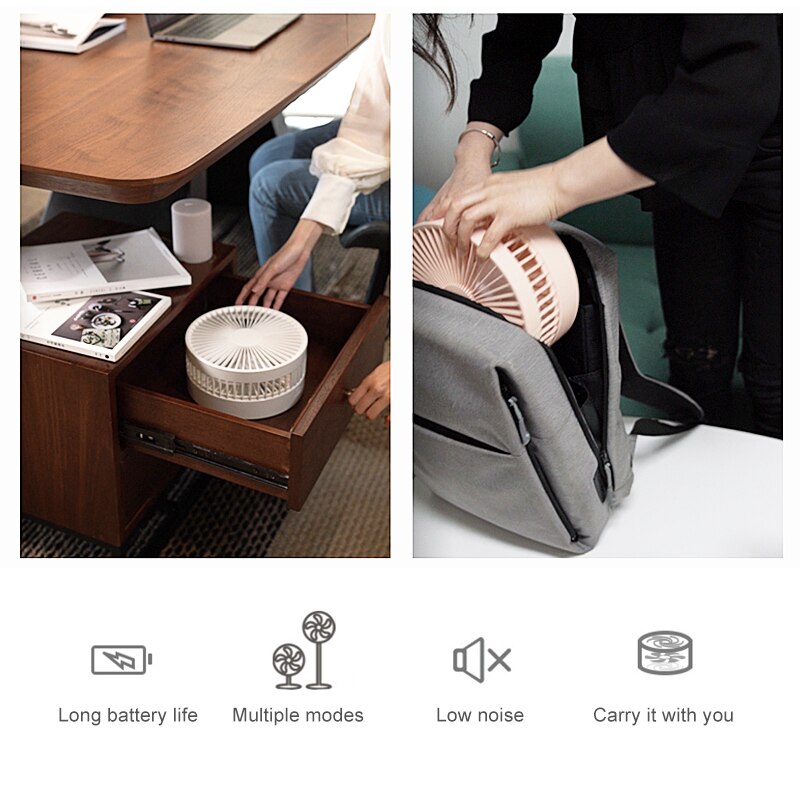 Portable USB Fans Telescopic Foldable USB 7200mAh Rechargeable Fan Air Cooler Holder Tablet Phone Desktop Stand