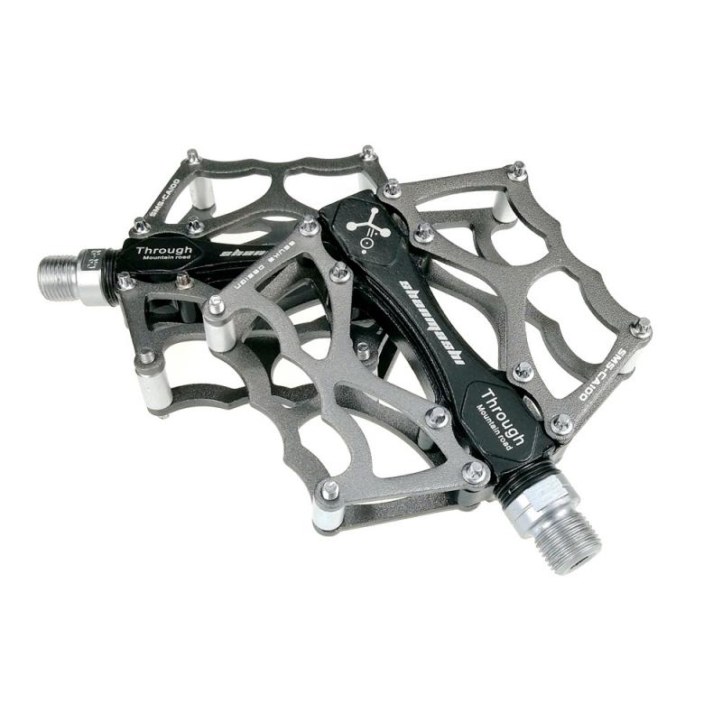 SMS Mtb Bicycle Pedals Aluminum Alloy Bike Pedals Fixed Gear Mountain Downhill Bike Pedals Bearings Cycling Bicycle Parts: grey