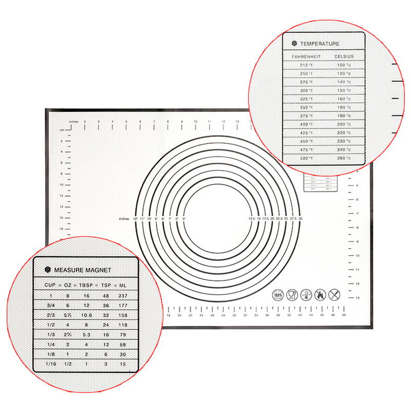 Silicone Mat Oversize Baking Accessories Pastry Bakery Kitchen Rolling Pin for Dough Confectionery Kneading Pad Mastic board