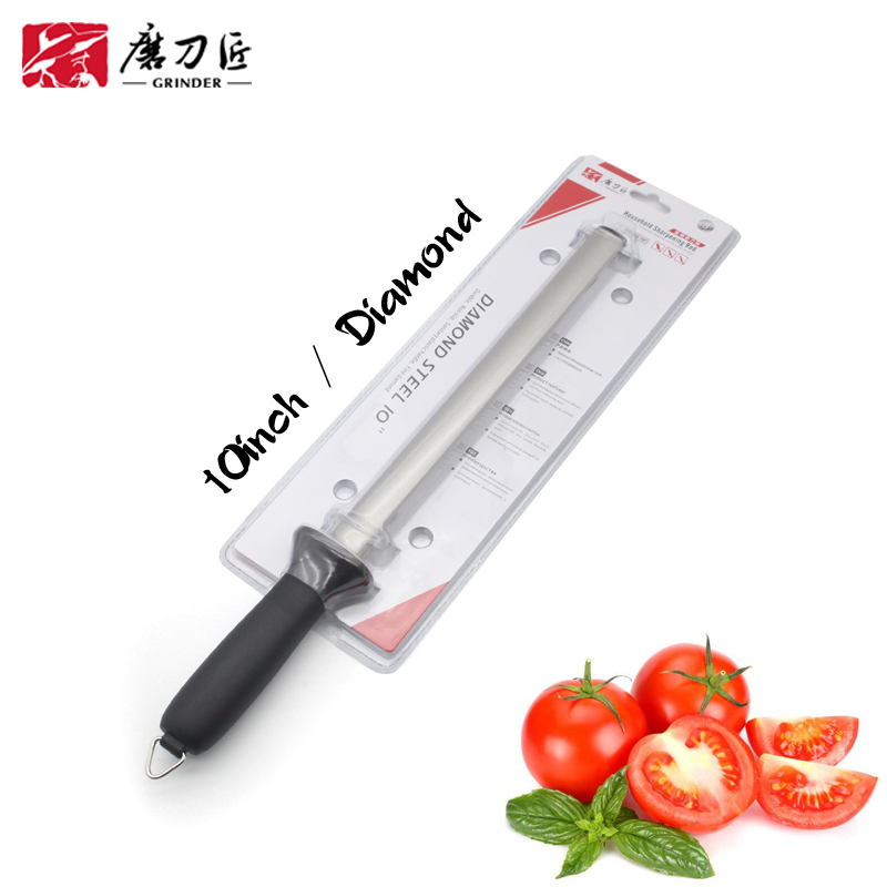 TAIDEA 12inch Knife Carmic Sharpening rod TG2006 Sharpening steel Kitchen sharpening system knife sharpener tool: 10 inch Diamond