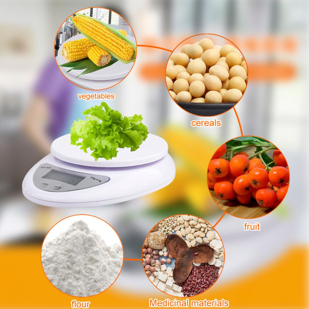 Digital Multi-function Food Kitchen Scale 5kg 5000g/1g Kitchen Scales Postal Food Balance Measuring Weight with LCD Display