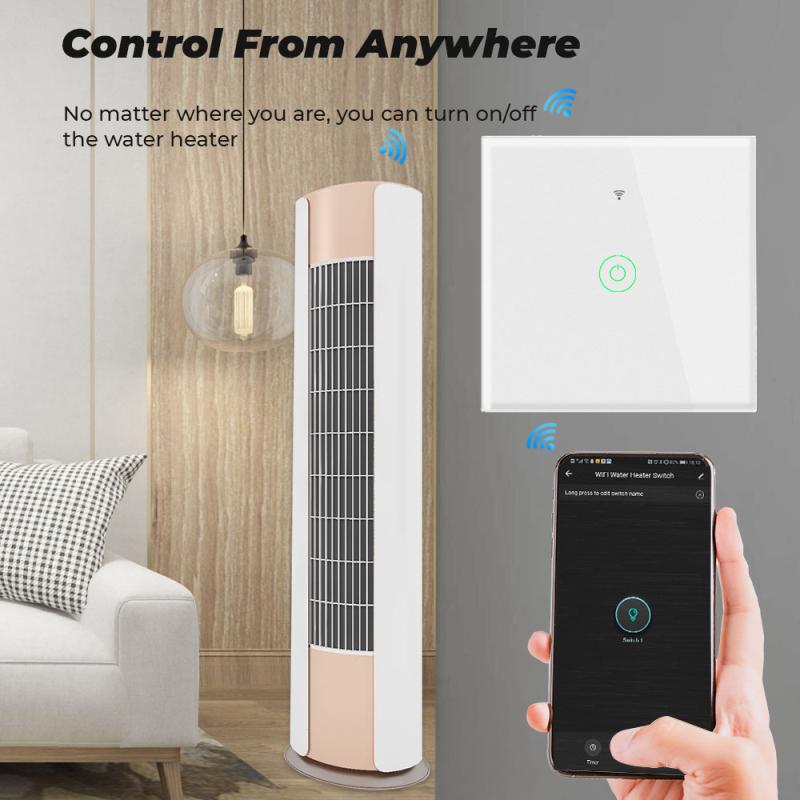 Tuya Wifi Slimme Schakelaar 20A Eu Boiler Touch Schakelaar Voor Smart Home Werkt Met Alexa Google Thuis Voice controle