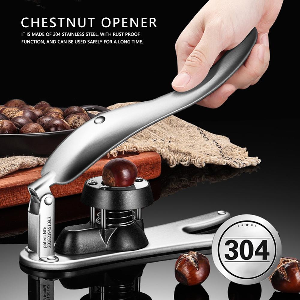 VKTECH Stainless Steel Chestnut Clip Peeler Nut Walnut Metal Opener Plier Non-slip Handheld Kitchen Labor-saving Gadget Tool