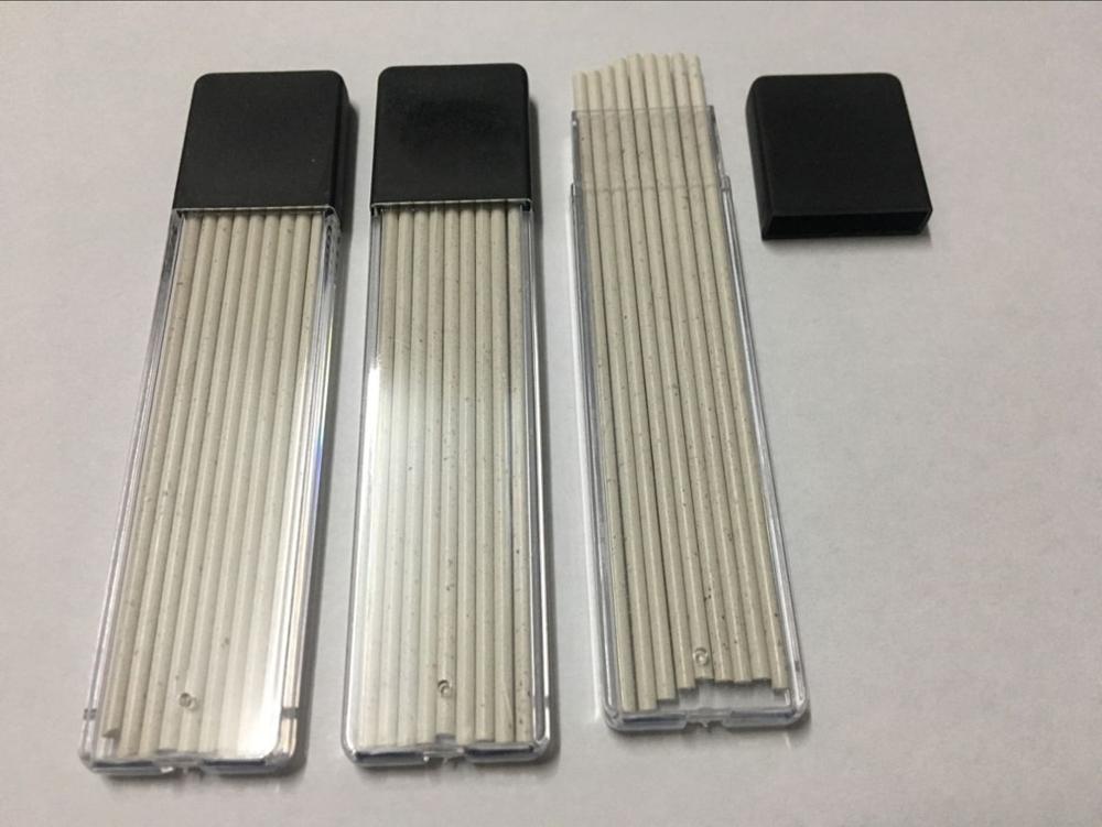 Hvide ledninger påfyldning 3 pakker 27 stk 2mm mekaniske blyantledninger genopfyldning automatisk fremdrift blyholder gul: Hvid
