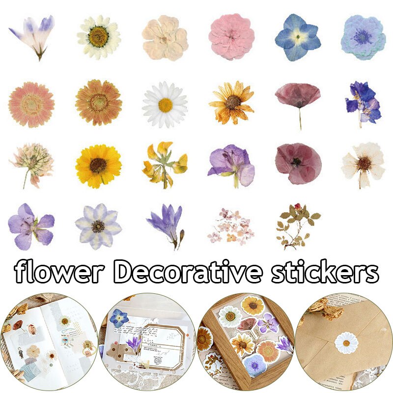 46 pcs/set Autumn Flower Sticker Diy Scrapbooking Diary Planner Decoration Sticker For Photo Album Flowers Scrapbook Stickers
