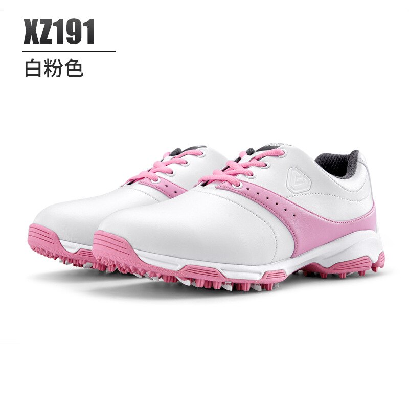 PGM damskie buty golfowe antypoślizgowe trampki podszycie polarowe damskie sportowe buty jesienno-zimowa Ecco wodoodporna odzież na co dzień XZ191: XZ191-white pink / 36
