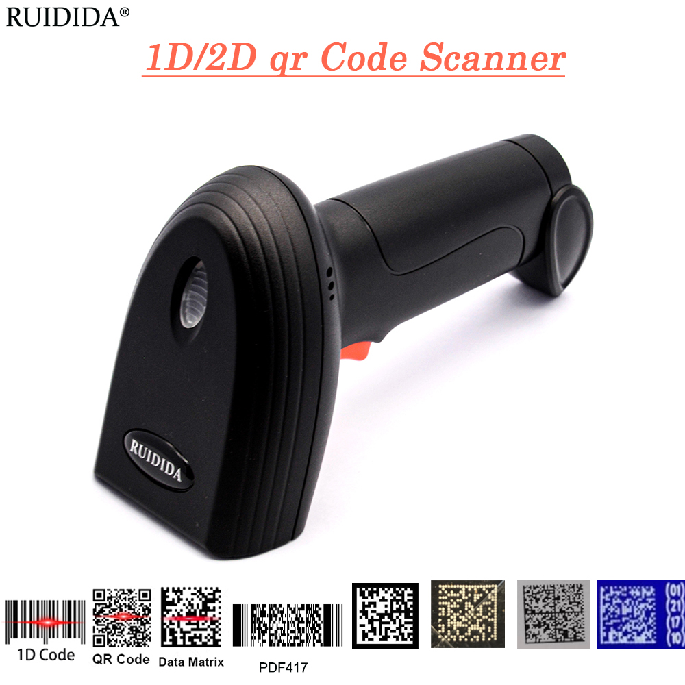 Draadloze Qr Barcode Reader Draagbare Bar Code Scanner Wired 2d Scanner Voor Bar Codes Bluetooth 2D Barcod Reader Leitor De código