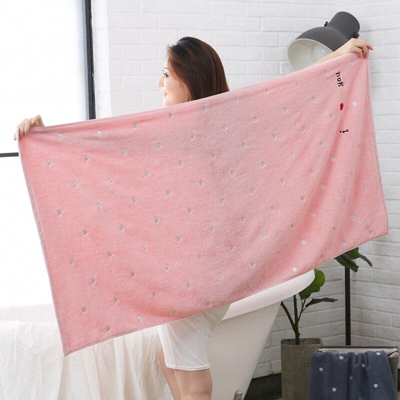 Serviette de bain visage brodé en coton épais pour amoureux/Couples serviettes de bain absorbantes de pour adultes serviette 500gsm