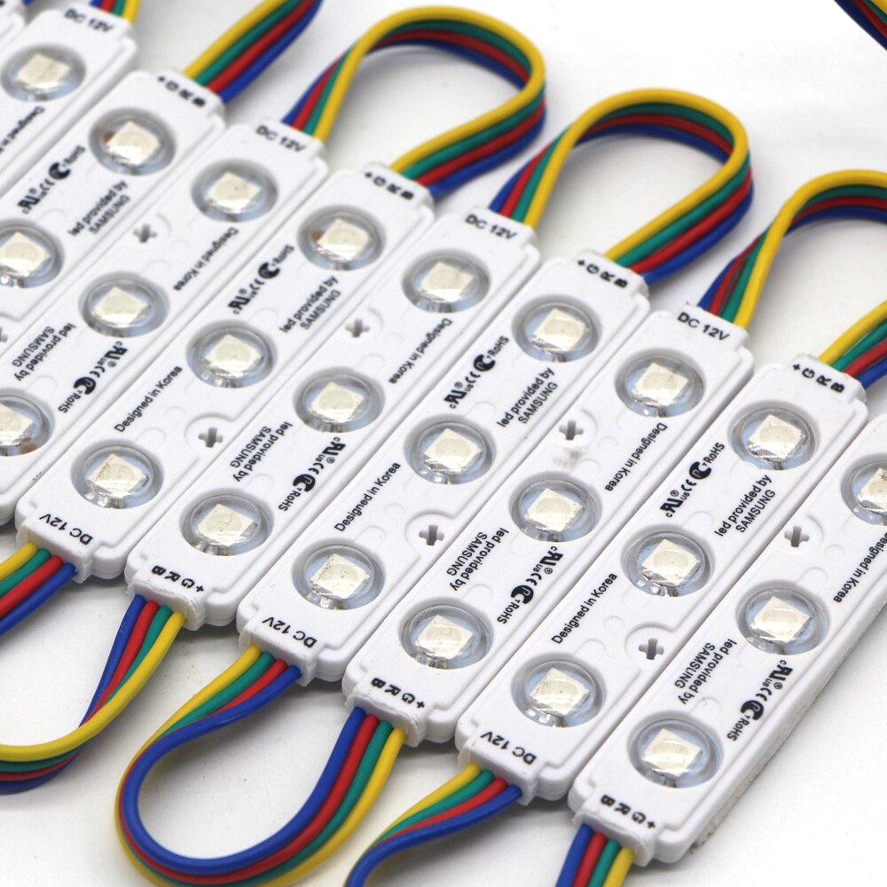 20Pcs Samsung Chip Rgb Led Module Injectie Lens 5050 Super Heldere Reclame Licht Veranderlijk Kleur Waterdicht Teken Backlight