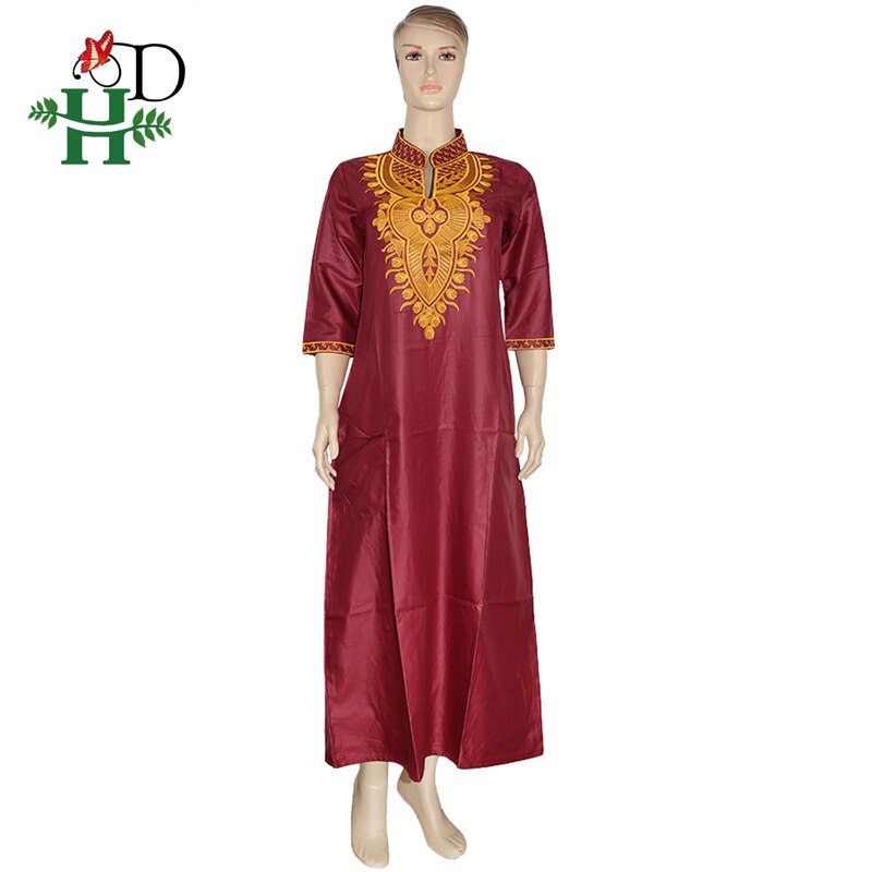 H & D Afrikanische Frauen Kleider Gold Stickerei max Kleid Südafrika Traditionellen Dashiki Kleidung Damen ankara Kleider Ropa Mujer: verrotten / M