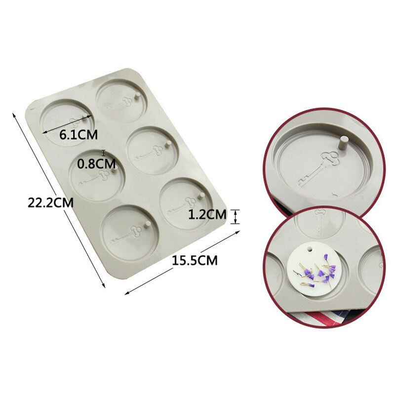 6 Holte Diy Silicone Klei Aromatherapie Tabletten Mallen Ambachten Opknoping Ornamenten Wax Mallen Resin Mold Craft Moulds: No.5
