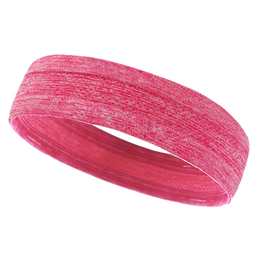 Unisex Elastische Zweetband Sport Gym Hoofdband Workout Absorberende Yoga Hoofdband Fitness Effen Kleur Outdoor Running Hoofdband: Roze