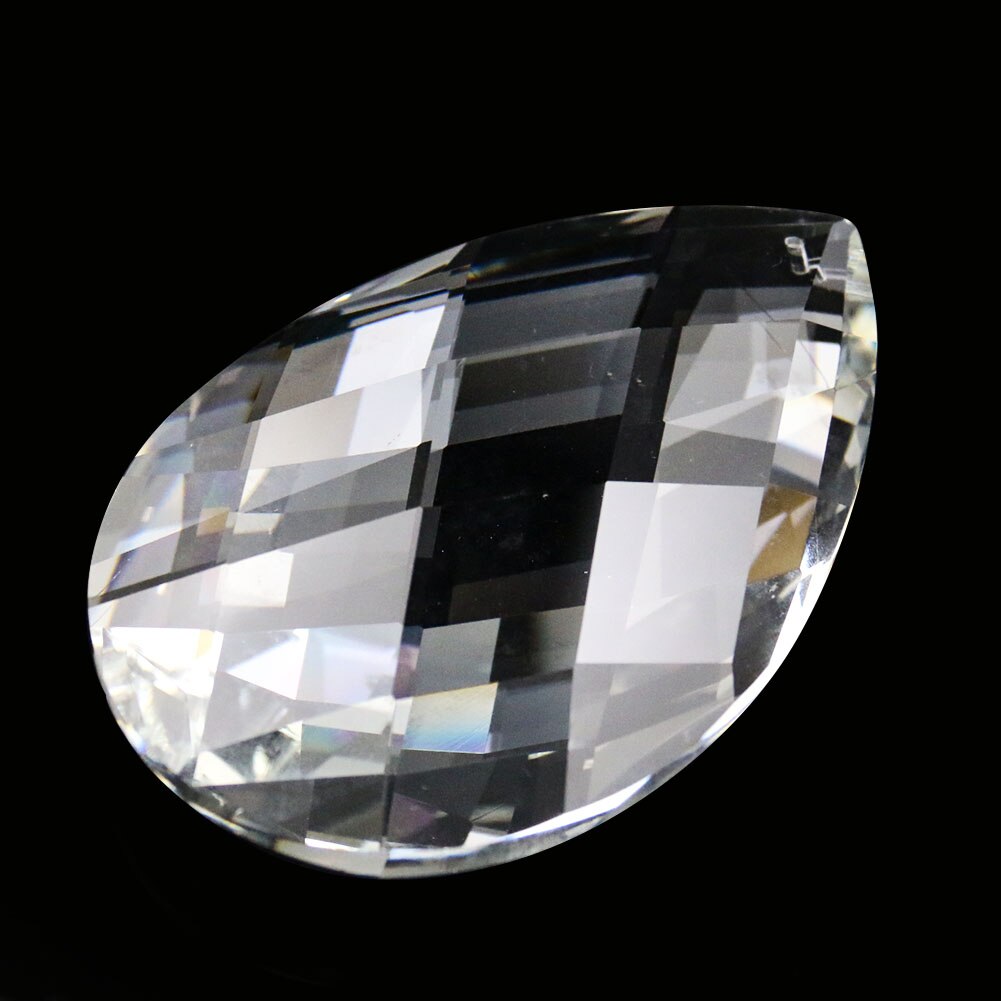 100mm Reseau Grid Crystal Clear Glass Hanging Crystals Prism DIY Pendant Chandelier Suncatcher Home Wedding Decor Accessories