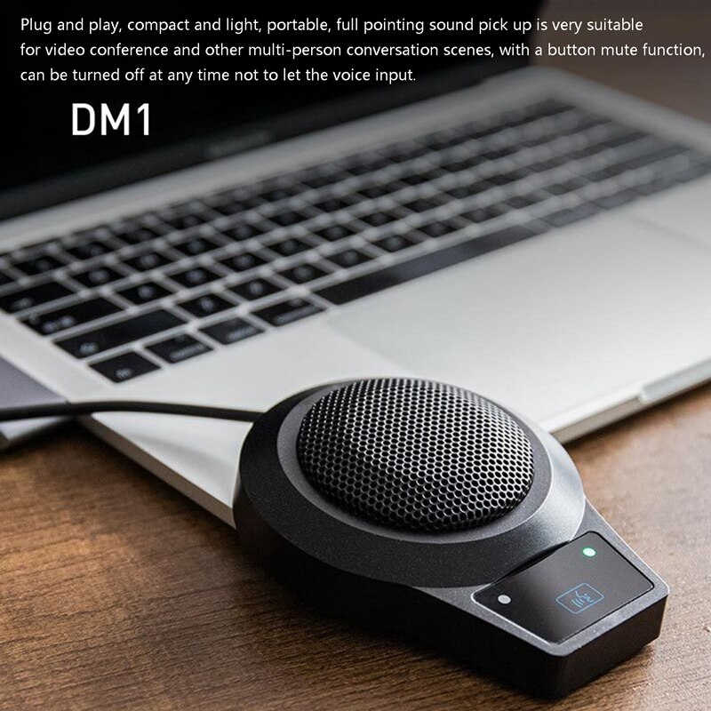 Omnidirectional Microphone USB Condenser Microphone Built-in Speaker Used for Conference PC Notebook Computer Noise