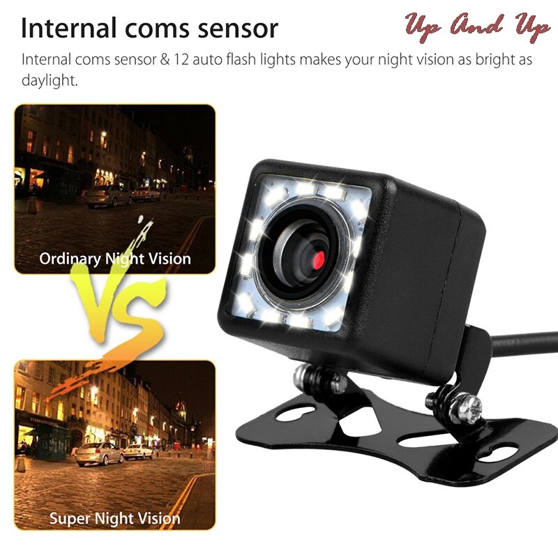 Car Rear View Backup Camera Parking Reverse Back Up Camera Waterproof CMOS 12LED