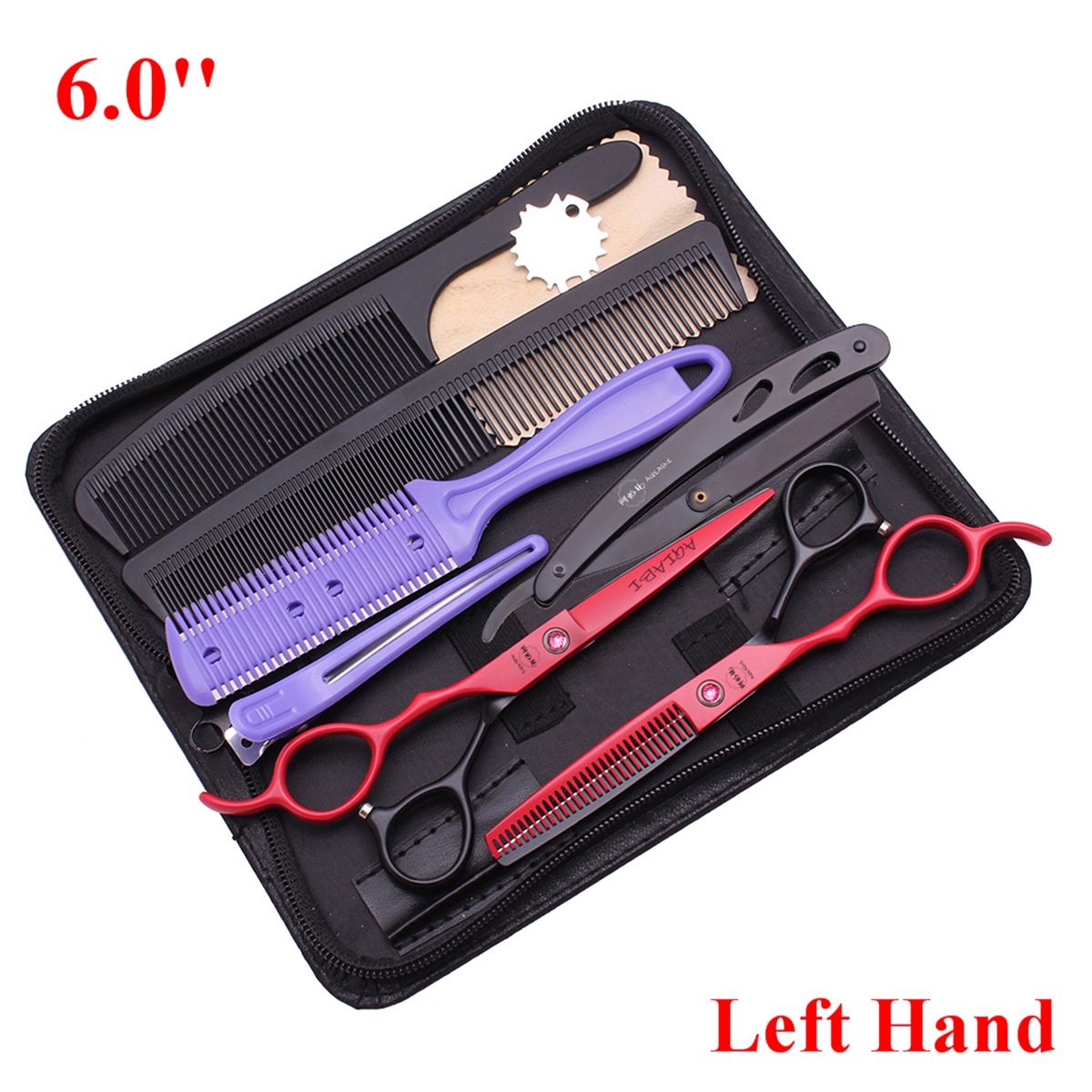 Ciseaux de coiffure professionnels pour cheveux, 6.0 pouces, main gauche, ciseaux de coupe, Salon de coiffure, maison, japon, acier, directe, A8001