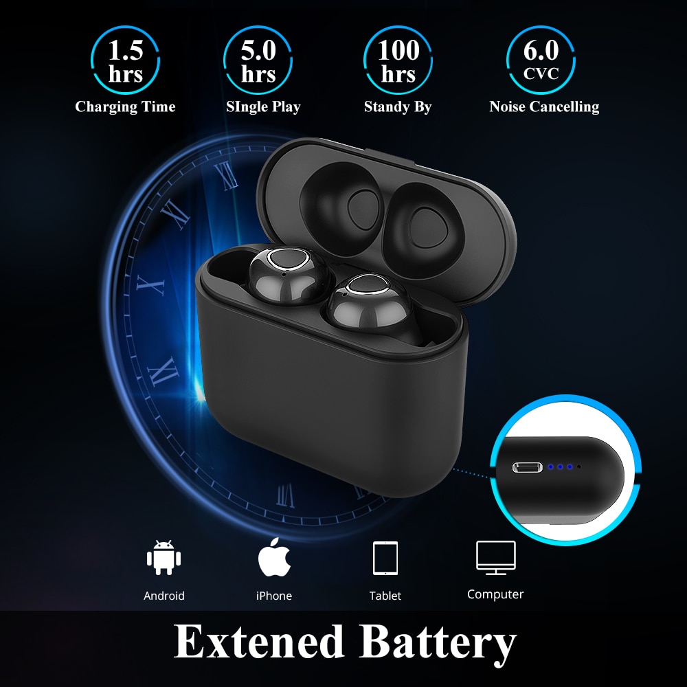 Langsdom T9 Waterproof Bluetooth Earphones for Phone Sport True Wireless Earbuds Stereo Headset with Mic ecouteur sans fil