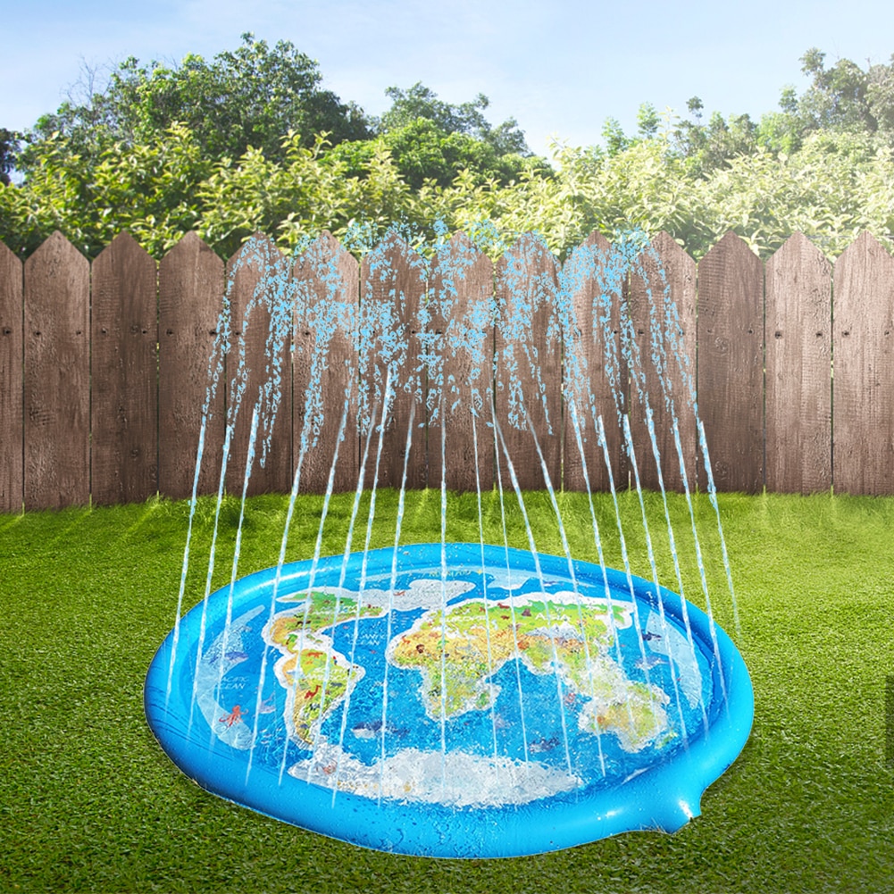 180/170cm Summer Map Inflatable Water Spray Mat Kids Outdoor Lawn Play Sprinkler Pad Games Beach Lawn Sprinkler Pads