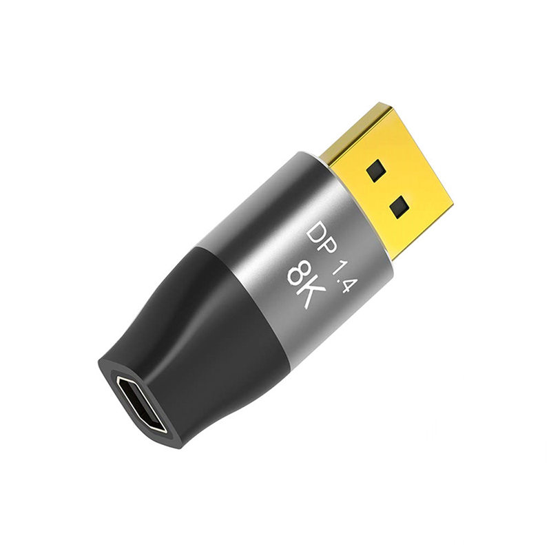 Mini conversor dp1.4 para dp padrão 8k60hz 4k144hz hd adaptador de conversão bidirecional displayport vídeo áudio estender plugue de fio: Default Title