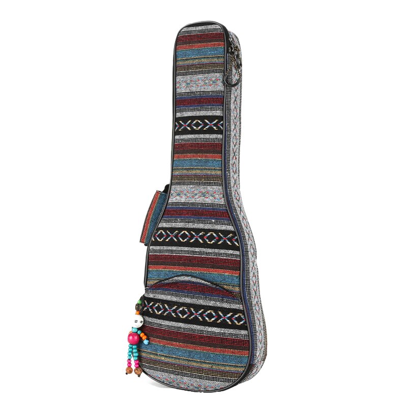 Ukulele Case Bag Rugzak Verstelbare Etnische Bohemen Stijl Ukulele Cover Gevoerde Tas: 23inch