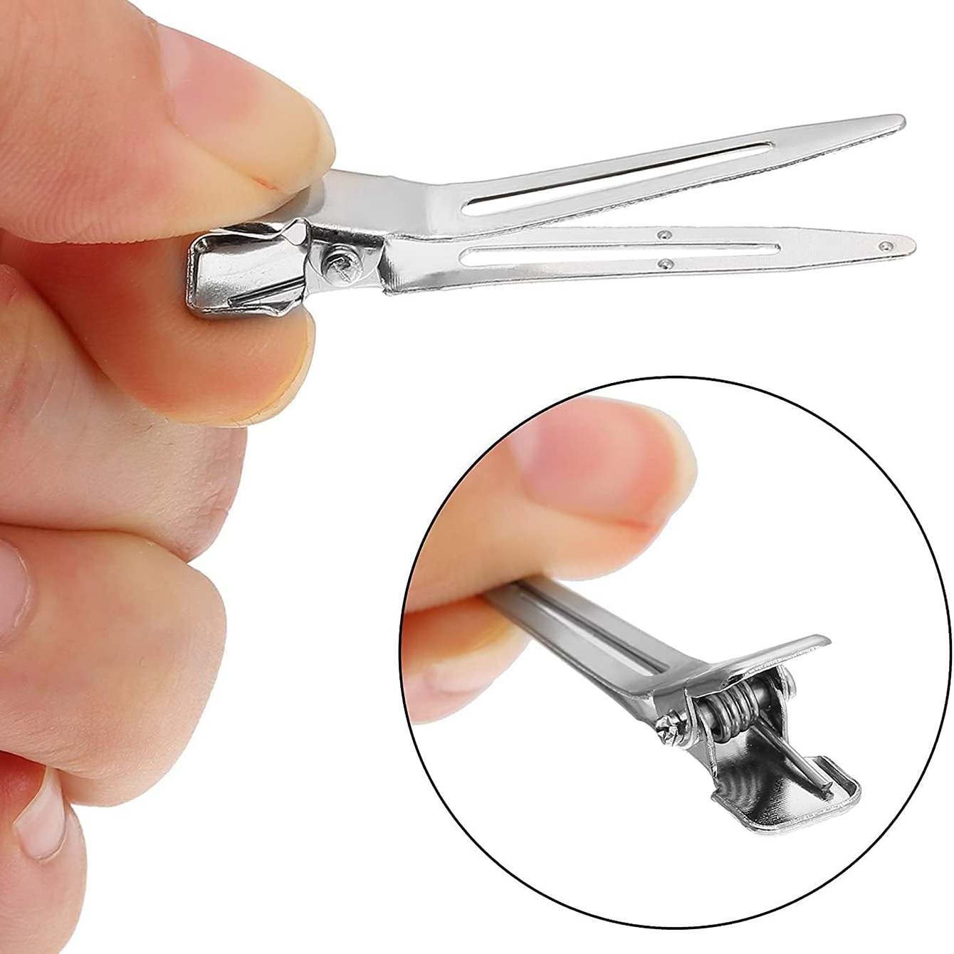 20-50pc stk. fast hårspenne i metall, sølvfarget, sømløs hårnål til dame, 4.5cm stk. stilige, myke hårklemmer, gjør-det-selv-frisørverktøy