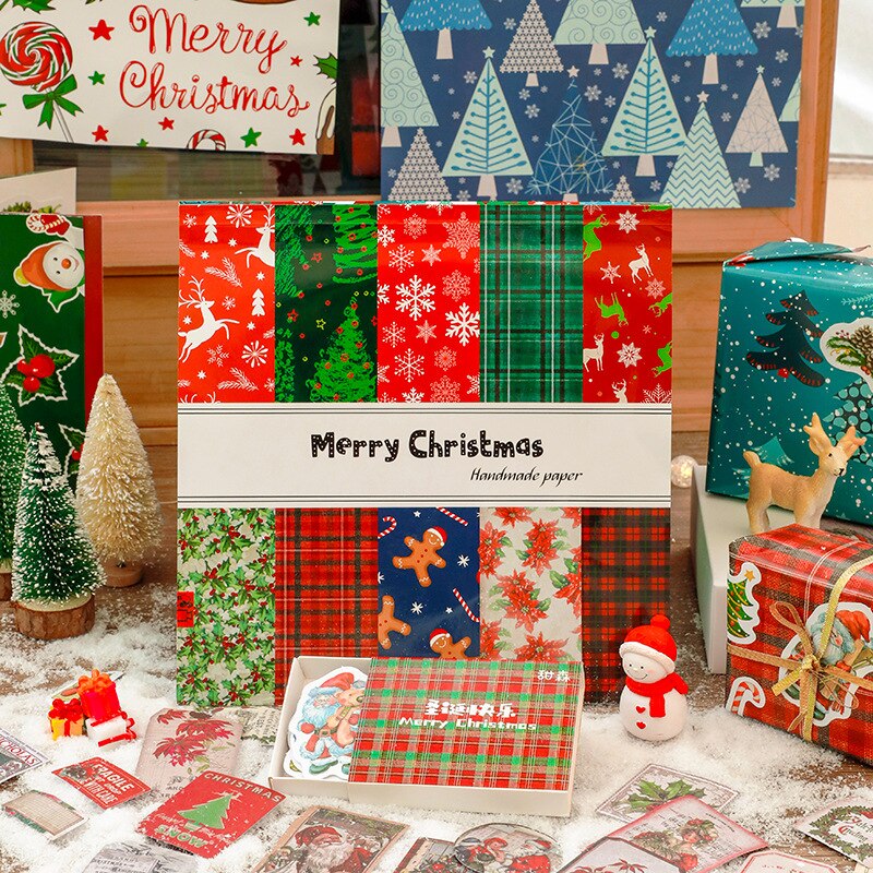 Christmas limited set stickers DIY scrapbooking mobile computer diary packaging sealing decoration material paper