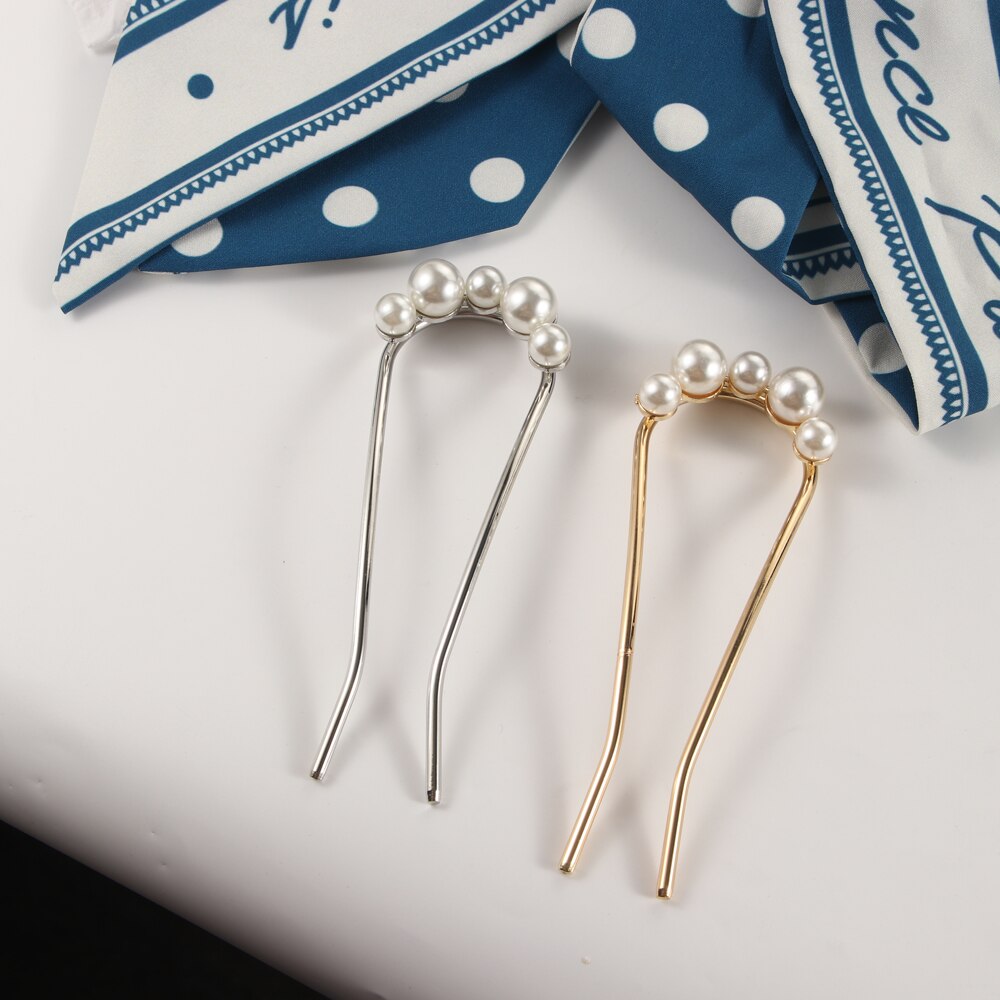 Horquilla de perlas de hadas para mujer, horquilla para el cabello femenina, pinza para el cabello en forma de U, accesorios para el cabello elegantes, tocado para niña, tocado