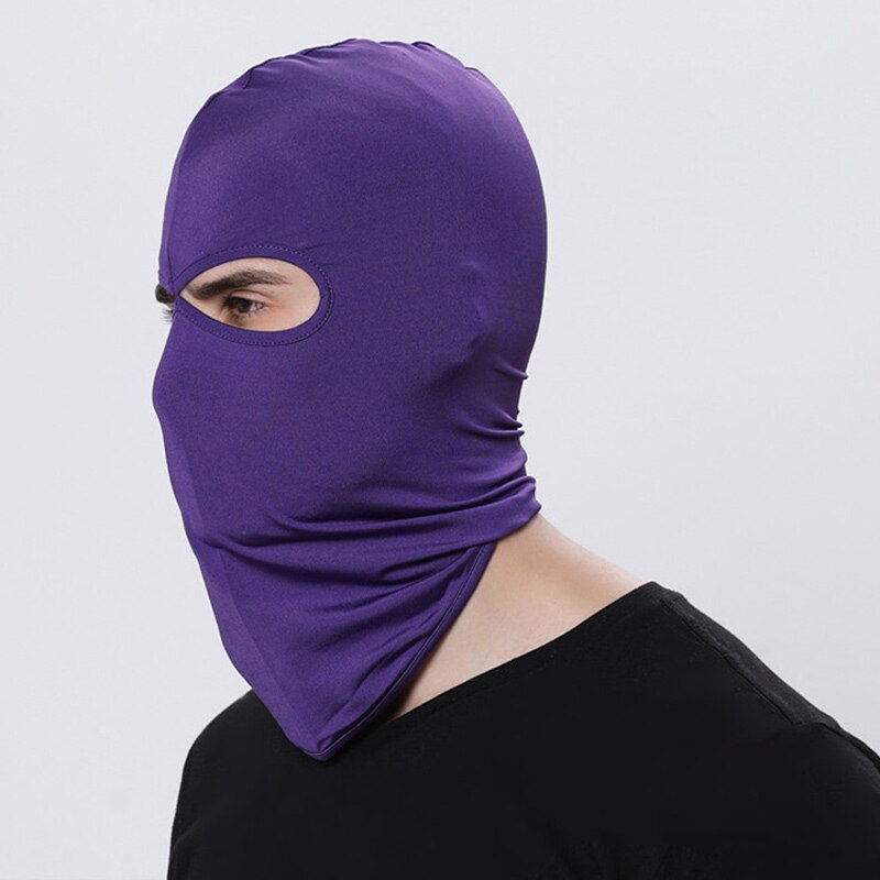 16 Color Balaclava for Men Hats Beanie Lycra Face Ski Mask Bonnets for Women Nurse Cap for Men Outdoor Sun Protection Hood MZ100: Pruple