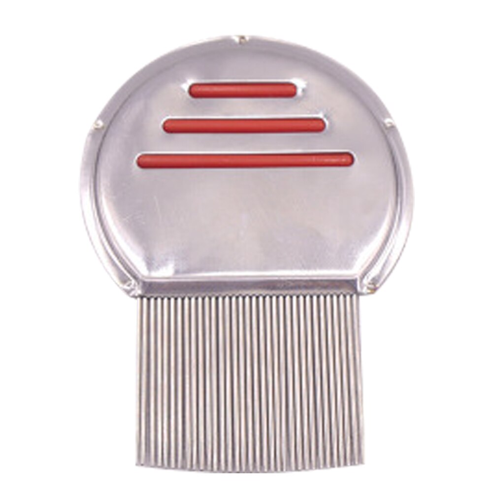 1pc novo terminator piolhos pente novo gato cão metal cabeça de piolhos pente fino dente pulga fugir lidar com suprimentos animais de estimação ferramenta de aliciamento: Vermelho