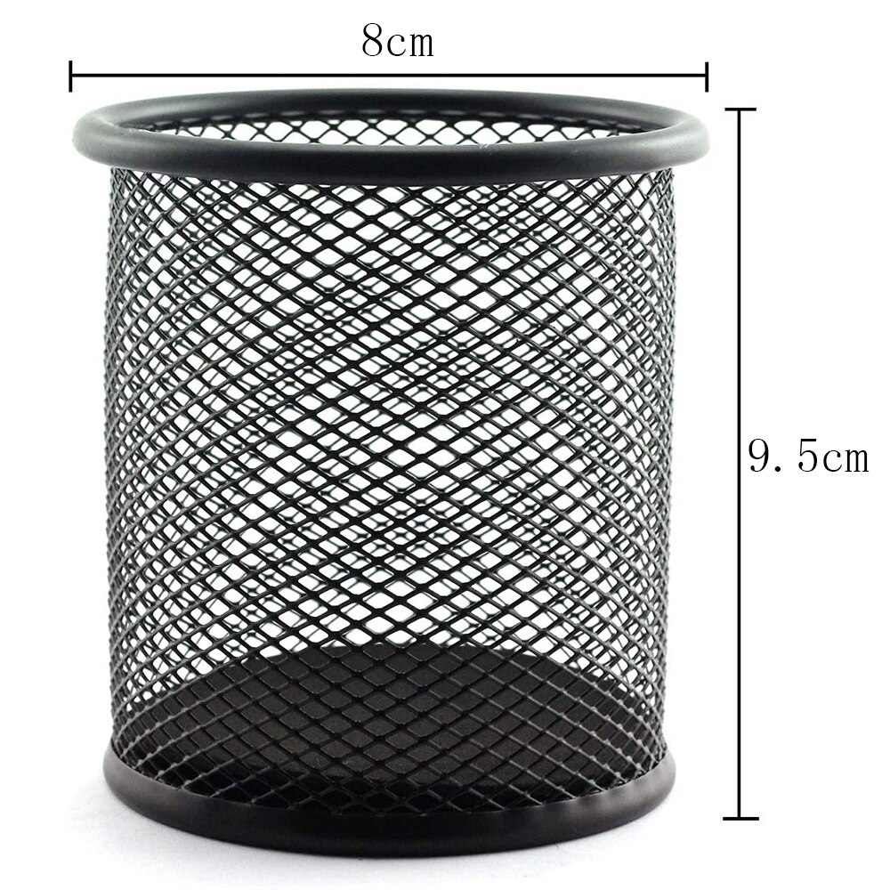 Mesh Metal Pen Holder Pencil Organizer Round Shaped Metel Mesh Pen Pot for Home Desk Office and School