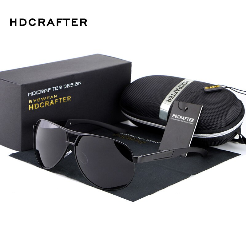 HDCRAFTER Sunglasses Men Polarized Polarized Mirror Lens Eyewear Sun Glasses for Men Brand Driving oculos de sol