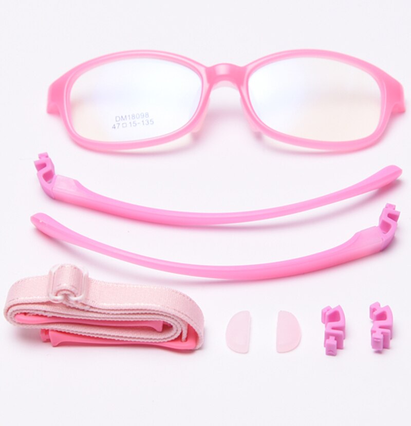 Peekaboo children square eyewear tr90 frame pink black girl optical glasses frame kids boy clear lens ultralight anti blue: pink with clear