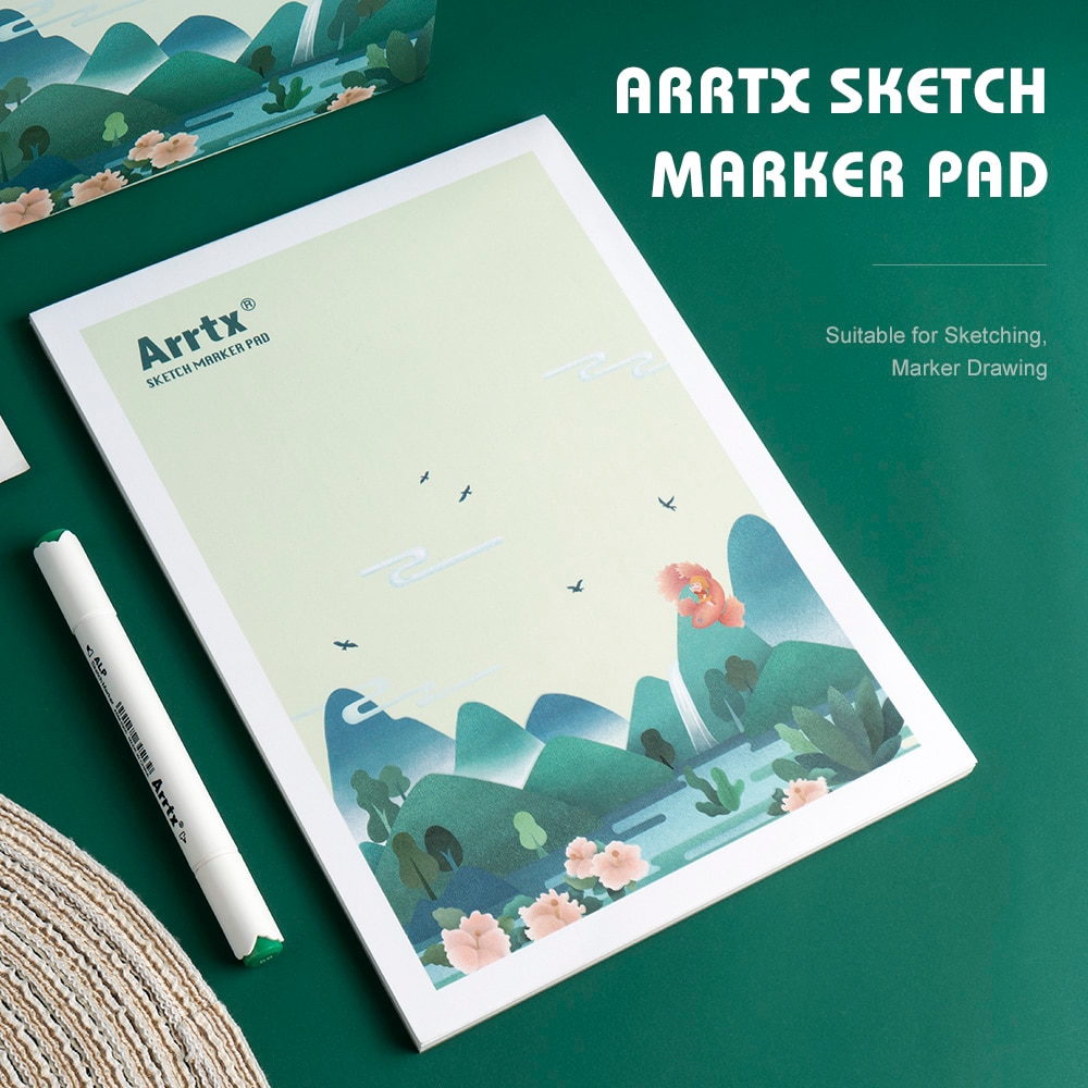 Arrtx Schets Marker Papier Pad A4 8.3*11.7 Inch 56lbs/120gsm 30 Sheets Voor Schetsen Marker Tekening Lijm gebonden Kunstenaar Schilderij