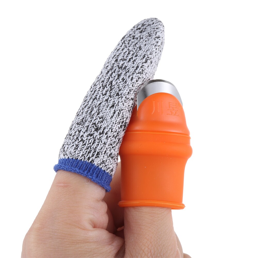 2 sztuk silikonowe kciuk robić ochraniacze na palce roślina ogrodowa owocobranie narzędzie odporne na przecięcie rękaw na palec fasoli żart więcej przystanków, przybory kuchenne