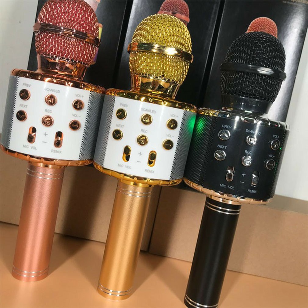 Bluetooth Karaoke Microphone Wireless Microphone Professiona Speaker Handheld Microfone Player Singing Recorder Mic
