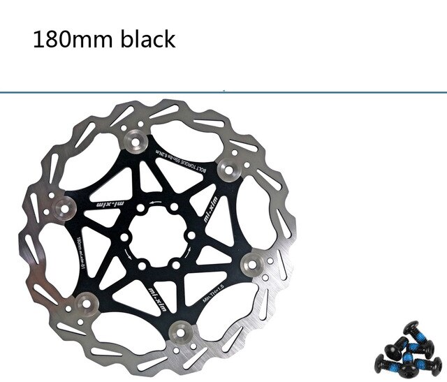 Mi. Xim MTB bike mountain Fiets Floating Rotors 160/180/203mm B1 Rood/Blauw /zwart/Goud voor Mountainbike Schijfrem: Black 180mm