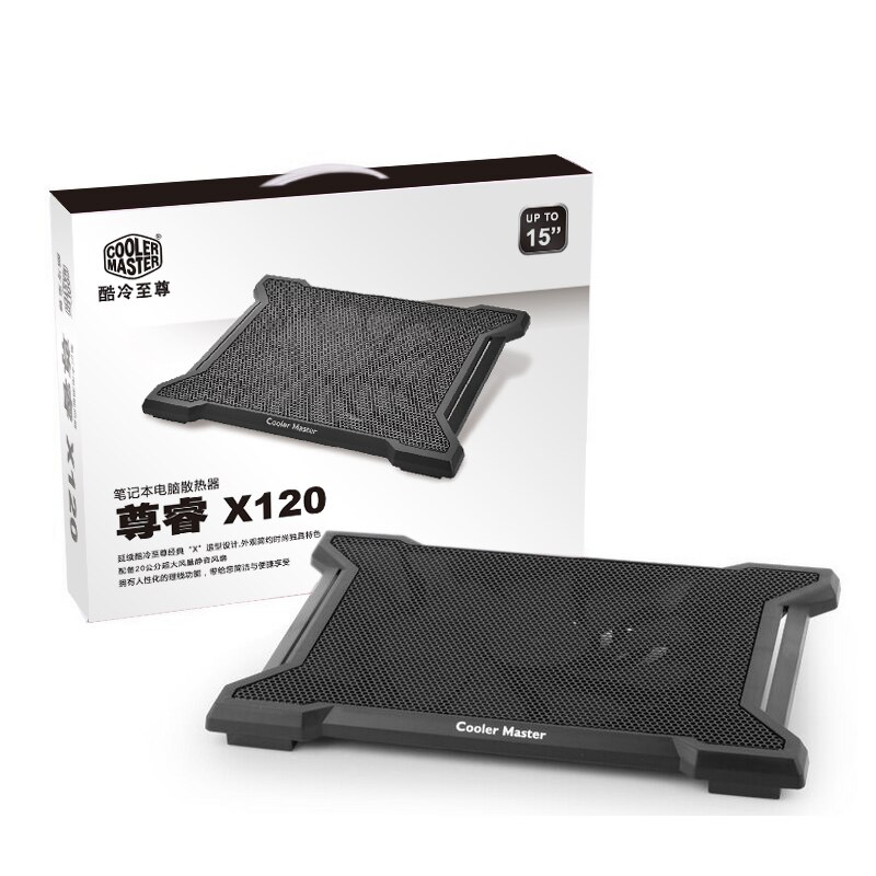 Cooler master  x120 ultratunn bärbar bärbar kylplatta 200mm tyst stor fläkt anteckningsbok svalare bas för bärbar dator 0-15 ''