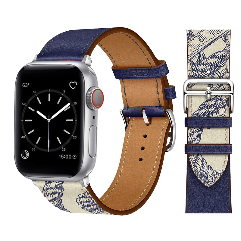 Læderrem til apple watch-rem 45mm 44mm 49mm 42mm 41mm 40mm single tour correa-armbånd iwatch-serie 9 7 8 6 5 4 se ultra: Grå / 22mm