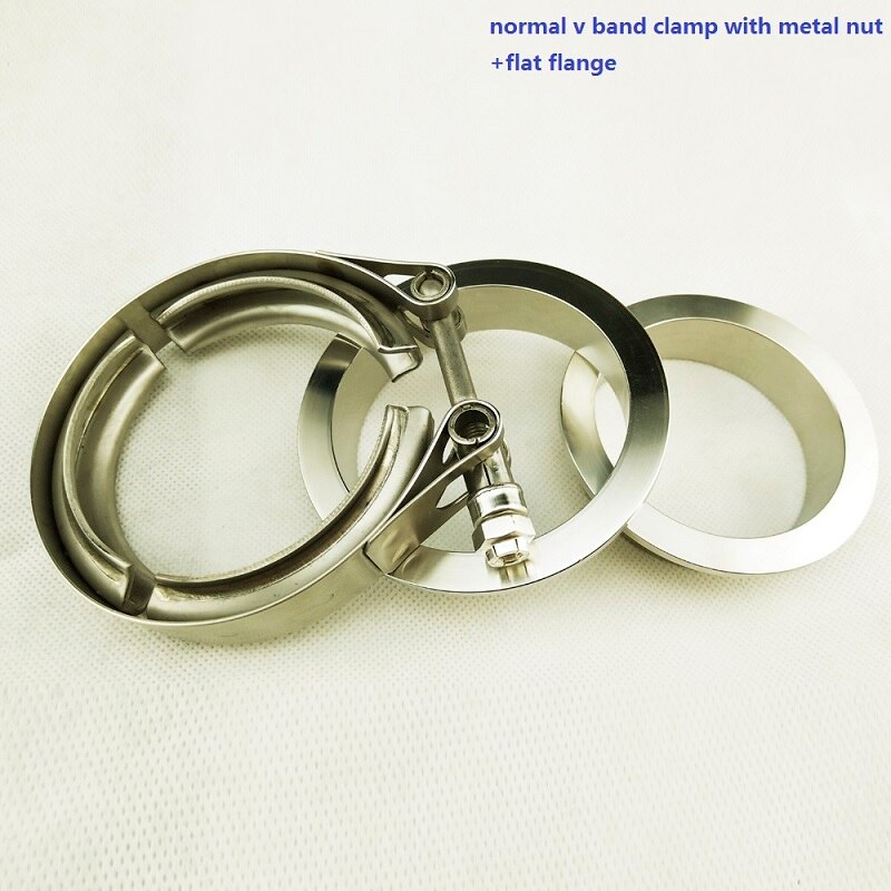 ZUCZUG 2.25" SUS 304 metal clench nut Exhaust high temperture resistance high anti rust V Band Clamp Flange with Kit: vbkff225-m