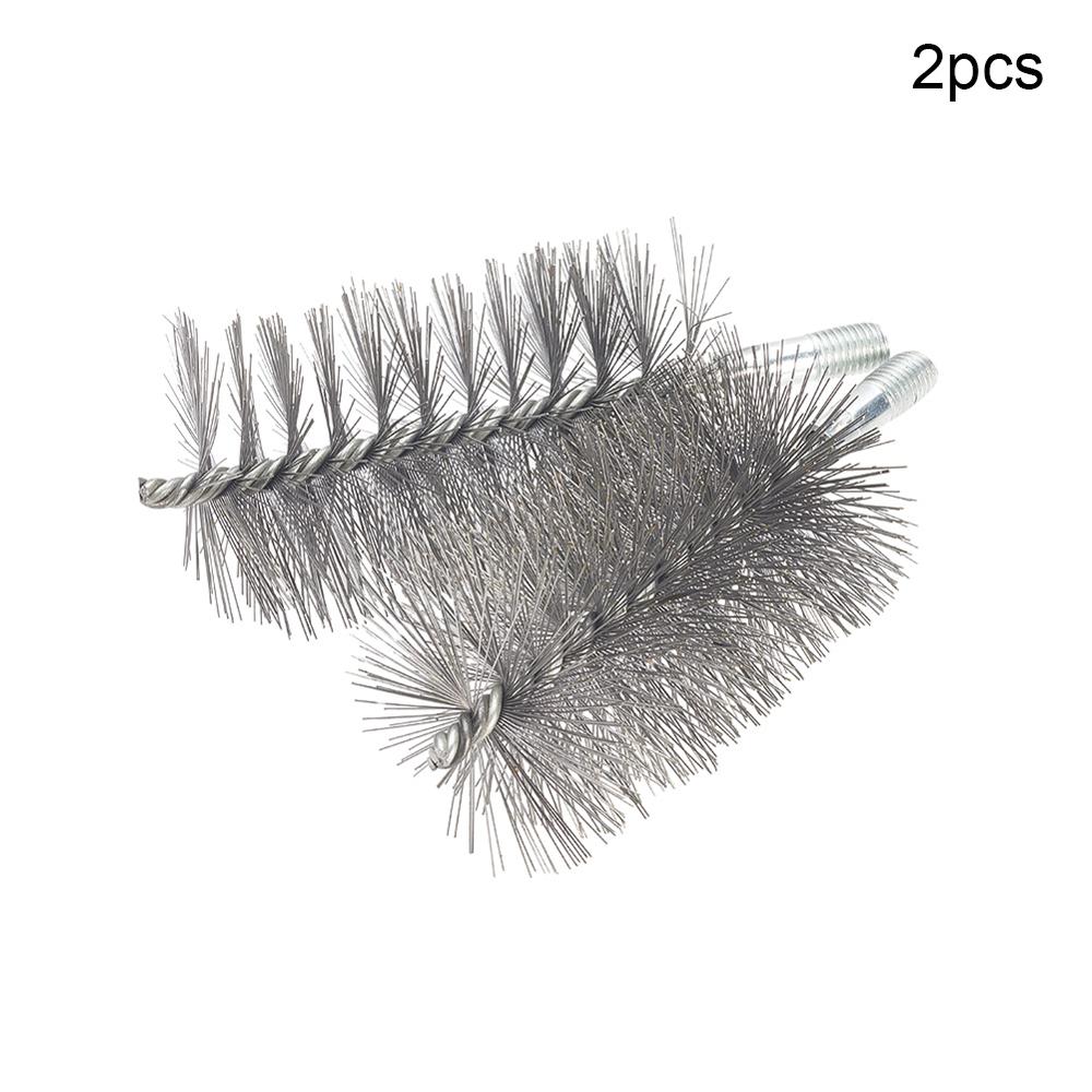 2pcs/5pcs 12mm Thread Wire Brush Metal Handle 18~80mm Brush Working Diameter Steel Wire Pipe Tube Cleaning Chimney Brush Kit: 70mm x2pcs