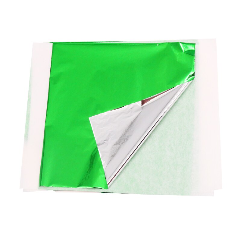 100 Uds. Hojas de hojas doradas de colores, manualidades de Arte de papel con purpurina plateada para paredes de muebles dorados, decoración Vintage de uñas, pintura DIY
