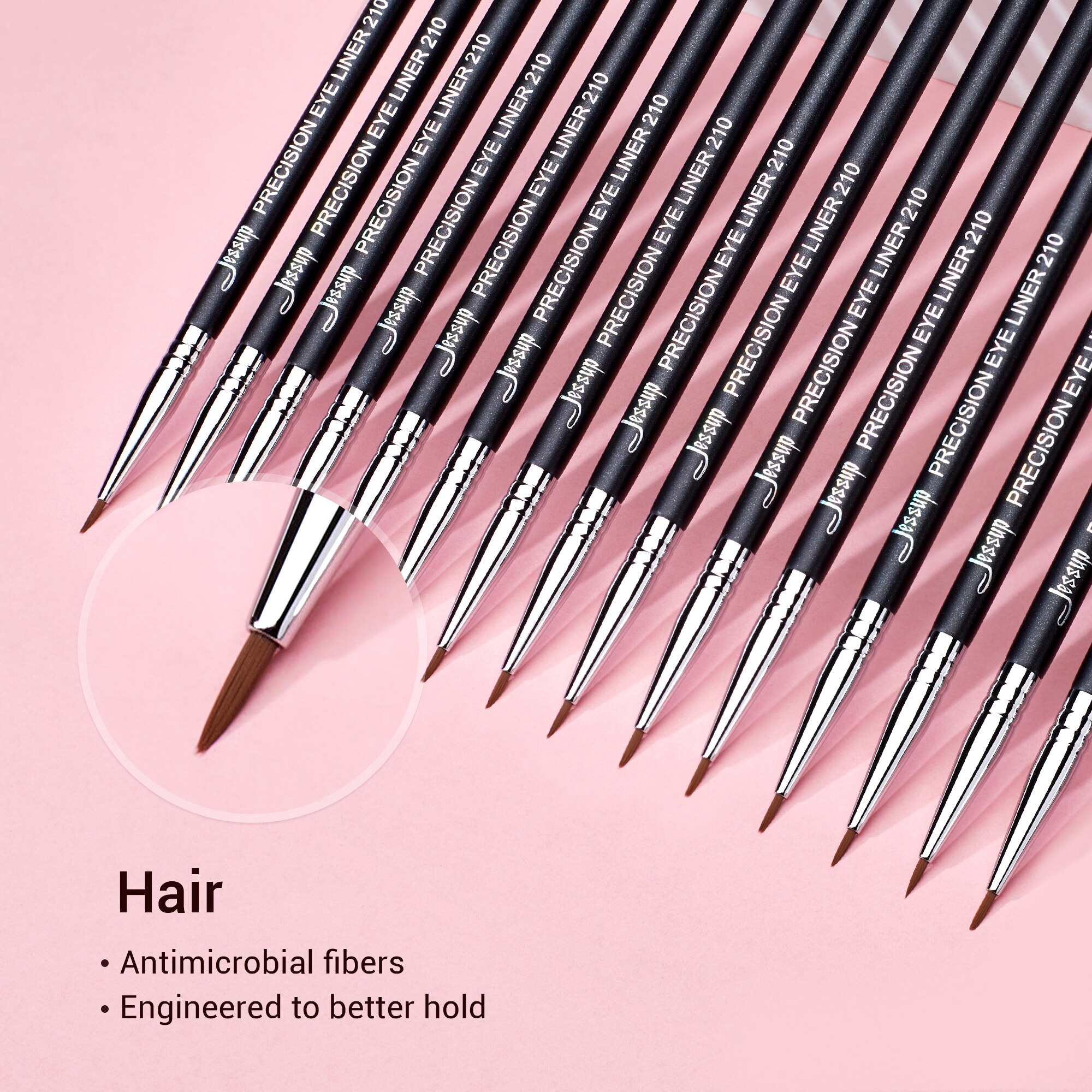 Jessup eyeliner børste sort/sølv præcisions makeup værktøjer tyndt syntetisk hår enkelte makeup børster
