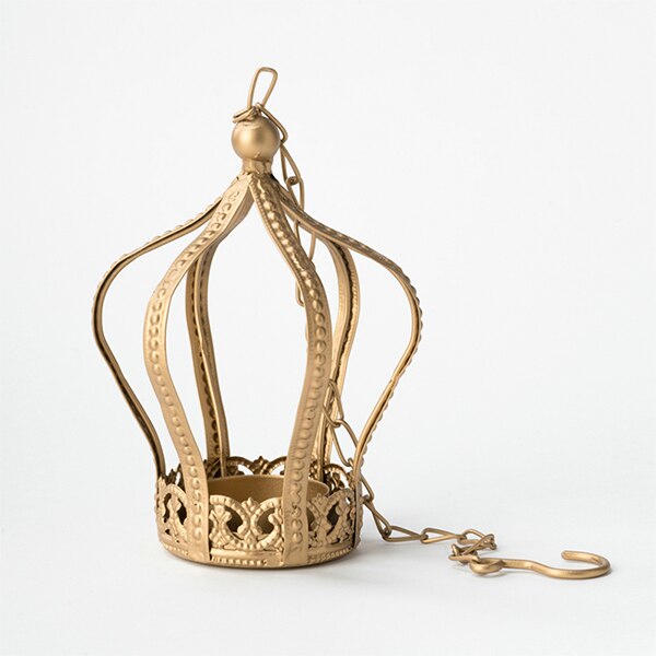 Retro ins bird cage decoration golden wrought iron bird cage rack wedding desktop metal decoration: Crown 1