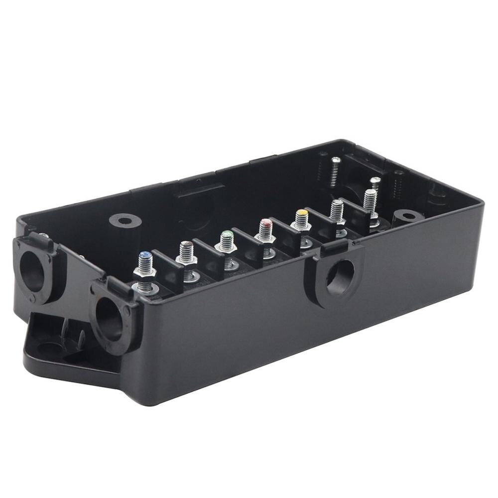 Black 7-Way Trailer Wire Junction Box Camper Truck Weather Proof Light Cord Plug Port Trailer Junction Box