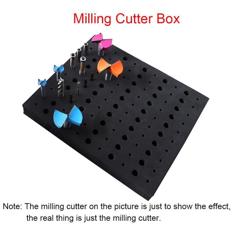 110 Holes Router Bit Tray Storage Holder for 1/4'' 1/2'' Shank Milling Cutters Brill Bits Organizer