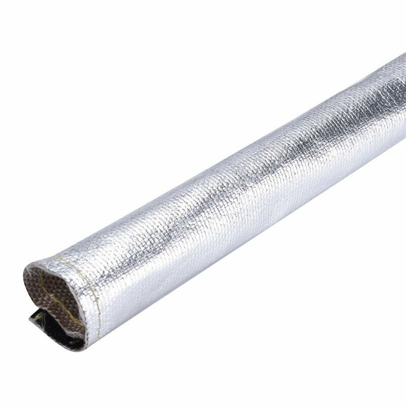 Bequem Schlauch Abdeckung Wärme Hohe temperatur Schützen 1Pc Schwarz + Silber Wärme Schild