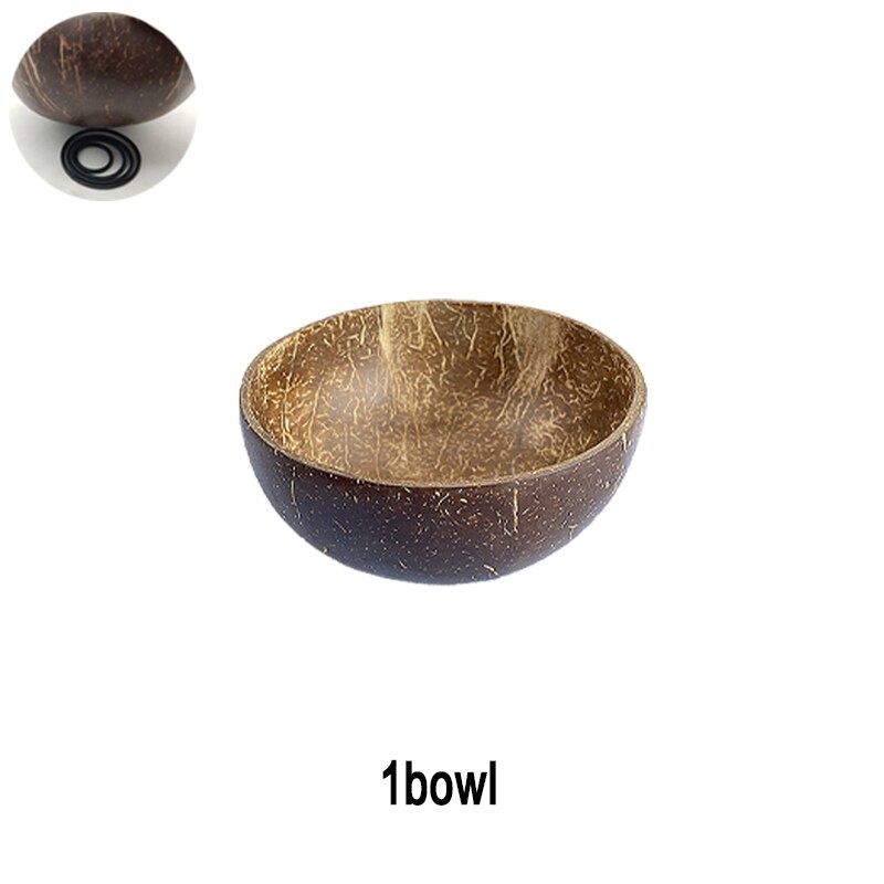 International Natural Natural Coconut Bowl, Coconut Spoon, Coconut Fork, Coconut Knife, Craft Decoration, for Food: 1bowl