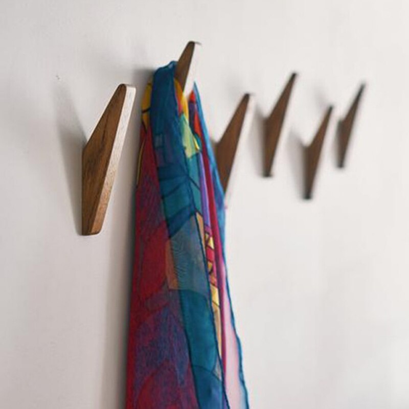 Wanddecoratie kledinghanger kapstok tuinhaak houten haak decoratieve sleutelhanger wandhanger