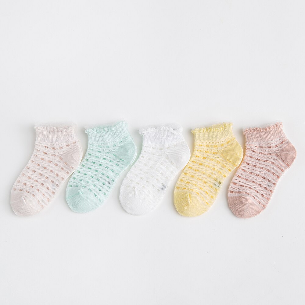 5 Paare/los 0-2Y Baby Socken Sommer Baumwolle 3D Karikatur Ebene freundlicher Socken Mädchen Gittergewebe Nette Neugeborene Junge Kleinkind Socken Baby: 01 / 1-3Y(M)