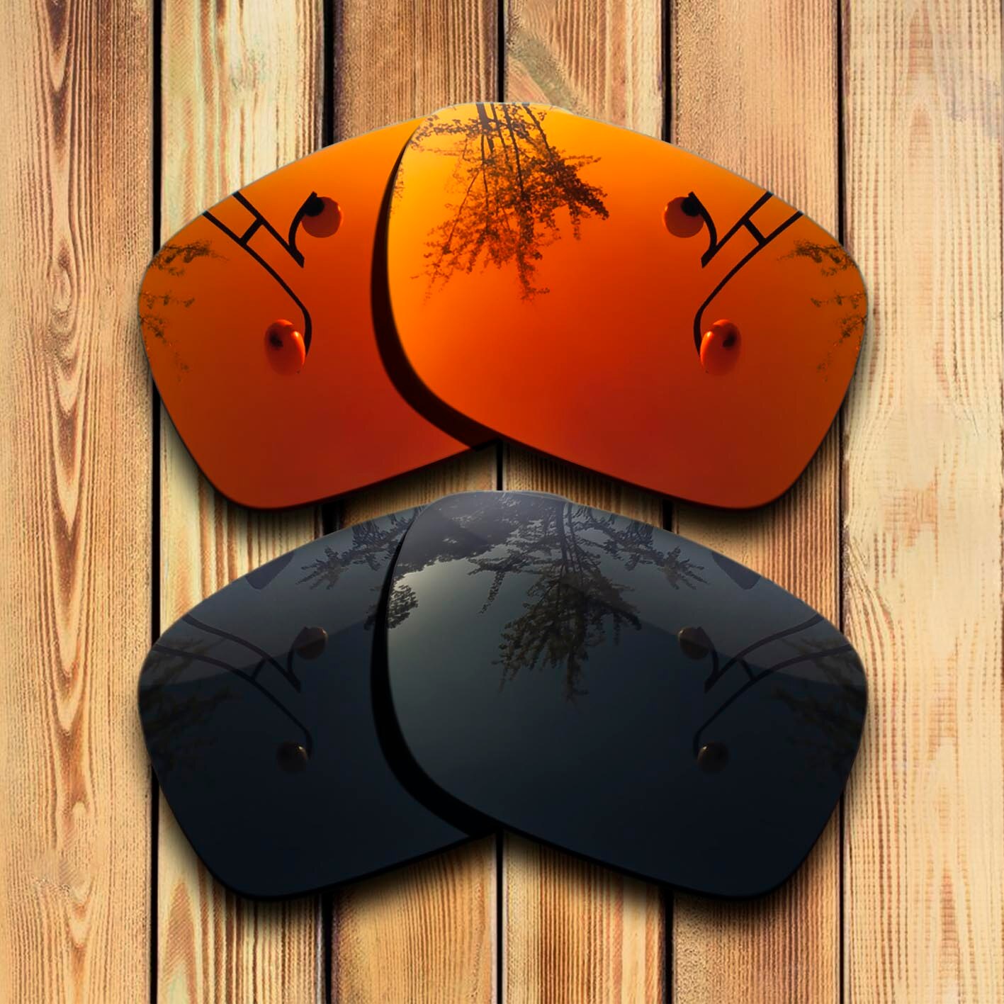 Lentes de repuesto polarizadas de corte preciso 100% para gafas de sol arnet Witch Doctor, recubrimiento con espejo rojo, opciones de Color: Red -Black